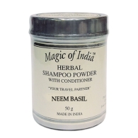 Сухой травяной шампунь кондиционер Ним Базилик / Herbal Shampoo Powder Neem Basil Magic of India 50 гр