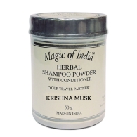 Сухой травяной шампунь кондиционер Кришна Мускус / Herbal Shampoo Powder Krishna Musk Magic of India 50 гр