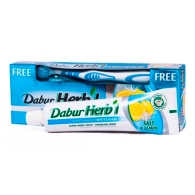 Зубная паста Соль и Лимон + зубная щетка Дабур / Toothpaste Salt Lemon Dabur 150 гр