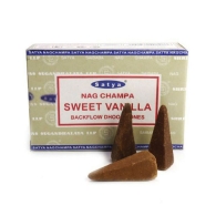 Ароматические палочки Сладкая ваниль конусы Сатья / Incense Sticks Sweet Vanilla Satya 10 конусов