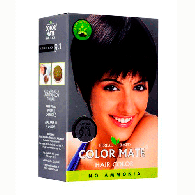 Натуральная травяная краска для волос на основе хны Черный 9.1 / Color Mate 5 х 15 гр