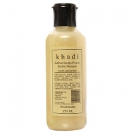 Травяной шампунь с шафраном, мыльным орехом и протеинами Кхади (Khadi Saffron Reetha protein herbal shampoo) 210 мл