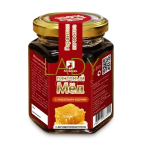 Пантовый мёд с маральим корнем и дигидрокверцетином Стекло АлтаВедъ 210 гр