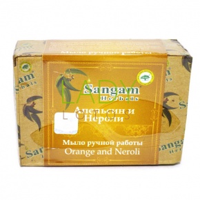 Мыло ручной работы Апельсин и Нероли Сангам Хербалс (Sangam Herbals) 100 гр.