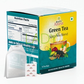 Зеленый чай со смесью пряностей / Green Tea With Spicy Mix Blend Baps Amrut 10 пак