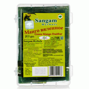 Манго вяленое зеленое Сангам Хербалс / Green Mango Fruitbar Sangam Herbals 200 гр
