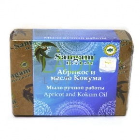 Мыло ручной работы Абрикос и масло Кокума Сангам Хербалс / Apricot Coconut Oil Soap Sangam Herbals 100 гр