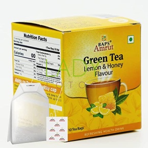 Зеленый чай со вкусом Лимона и Меда / Green Tea Lemon Honey Flavour Baps Amrut 10 пак