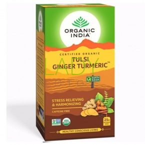 Чай Тулси с имбирём и куркумой Органик Индия / Tea Tulsi Ginger Turmeric Organic India 25 пак