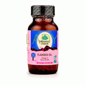 Льняное Масло Органик Индия - для здоровья сердца / Flaxseed Oil Organic India 60 кап