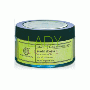 Питательный крем для лица Сандал и Олива Кхади / Herbal Nourishing Cream Sandal Olive Khadi 50 гр