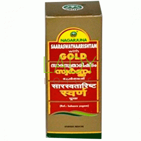 Сарасватариштам с золотом Нагарджуна - для оздоровления организма / Saaraswathaarishtam Gold Nagarjuna 25 мл