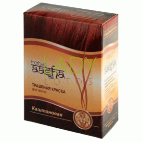 Травяная краска для волос Каштановая / Aasha Herbals 60 гр