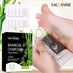 Патчи полыни для здоровья ног / Bamboo Charcoal Foot Patch Sauvasini 10 шт