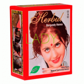 Натуральная индийская Хна Бургунди / Natural Indian Henna Burgundy Herbul 6х10 гр