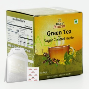 Зеленый чай с контролирующими сахар травами / Green Tea With Sugar Control Herbs Baps Amrut 10 пак