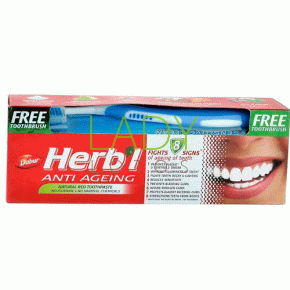 Зубная паста Антивозрастная + зубная щётка / Toothpaste Anti Ageng Dabur 150 гр
