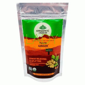 Чай Тулси с имбирем Органик Индия / Tea Tulsi Ginger Organic India 100 гр