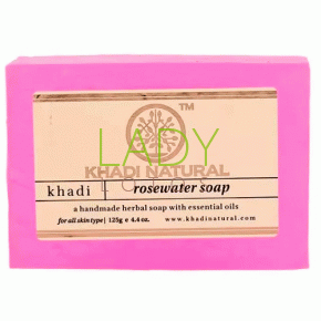 Мыло ручной работы с Розовой водой / Rose Water Soap Khadi 125 гр