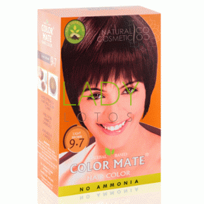 Натуральная травяная краска для волос на основе хны Светло коричневый 9.7 / Color Mate 5 х 15 гр