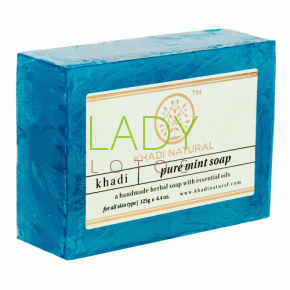 Мыло ручной работы Мята Кхади / Pure Mint Soap Khadi 125 гр