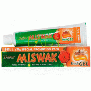 Зубная паста гель Мисвак / Miswak Fresh Gel Dabur 90 + 45 гр